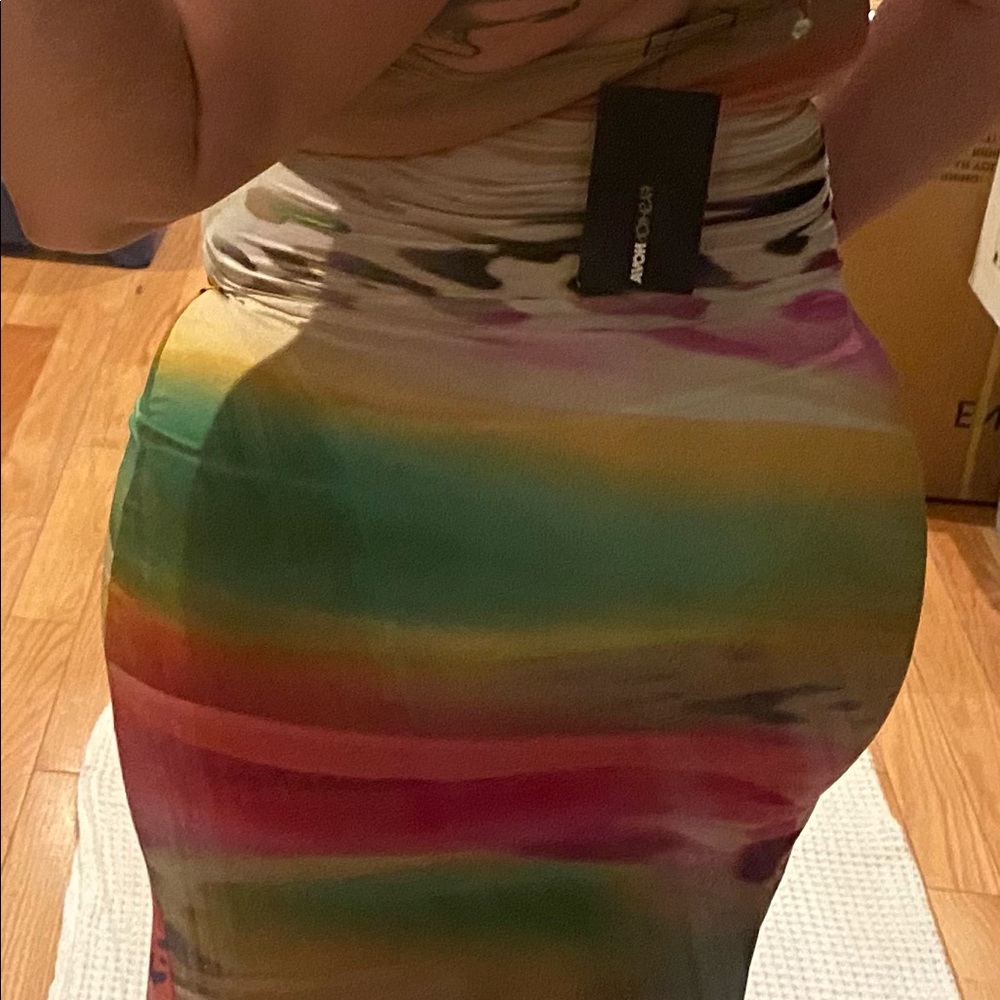 Omg 🤩 head turning brand new w/tags Rise up halter maxi dress from F.N 4 woman - Picture 3 of 13